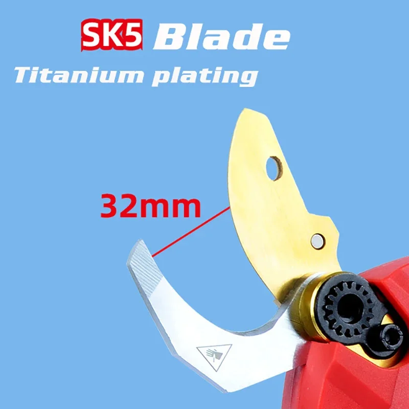 21V Cordless Pruner Lithium-ion Pruning Shear Efficient scissors Bonsai Electric Tree Branches garden tools electric S32 32mm 4