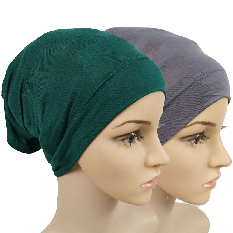 

1pcs Soft Modal Inner Hijab Caps Women Muslim Stretch Turban Cap Islamic Underscarf Bonnet Hat Female Headband Turbante Headwear