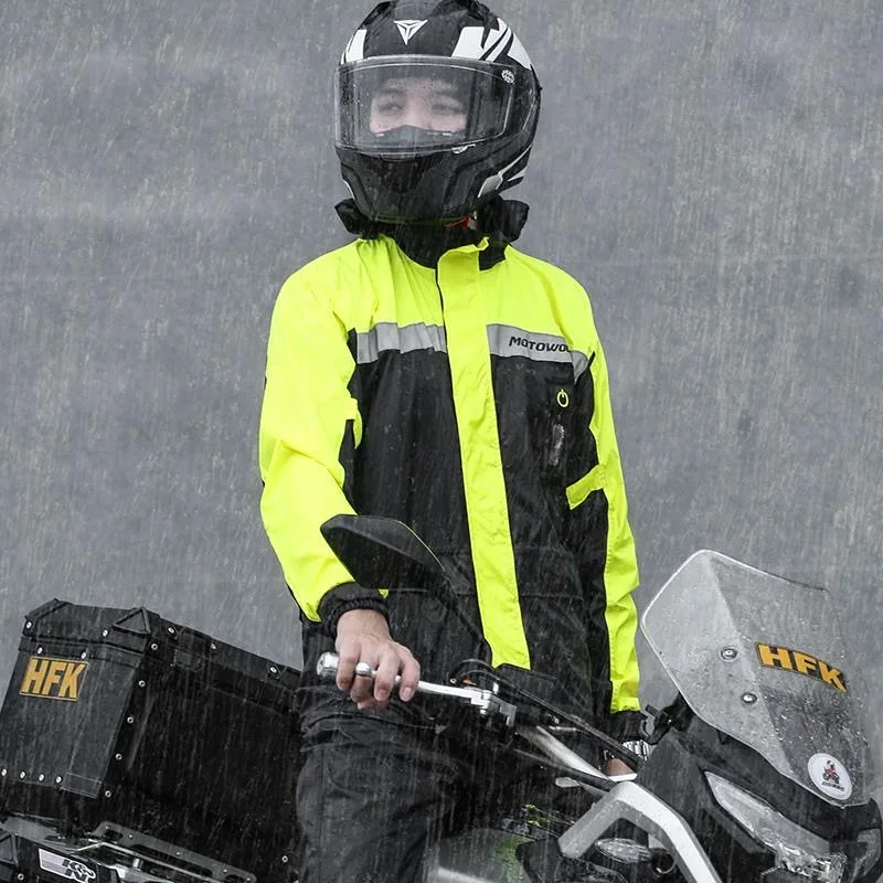 Motowolf Motorcycle Raincoat Split Set Waterproof Rain Suit Rain Clothes Carrying Reflective LED Light Quick Drying Raincoat motorcycle raincoat raincoat suit bike raincoat