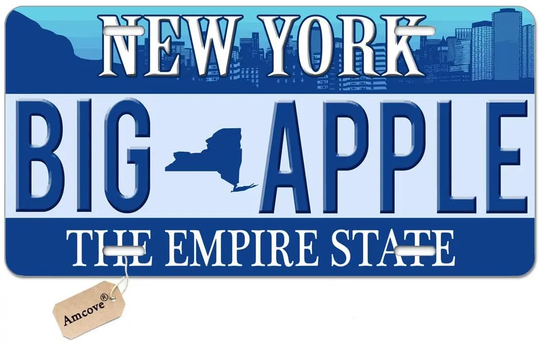 

Amcove License Plates New York Big Decorative Car Front License Plate,Vanity Tag,Metal Car Plate,Aluminum Novelty License Plate
