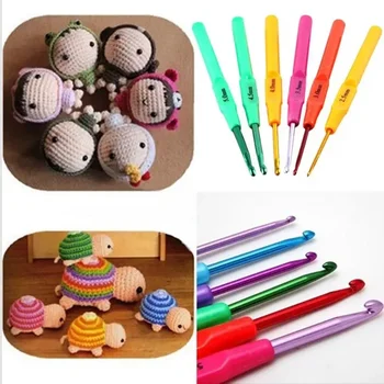 6 Size Aluminum Crochet Hooks Needles Kit Knitting Needles For Loom Band DIY Crafts Needle 2