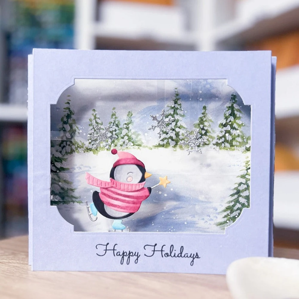 Christmas Cutting Dies and Stamps Gingerbread Man Snowman Gift Box Clear Stamps for DIY Scrapbooking Paper Cards Crafting