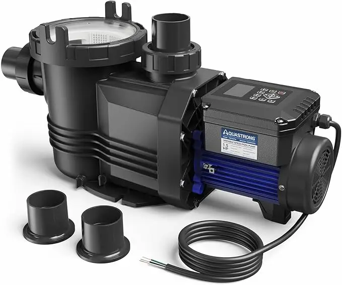 Speed Pool Pump 1.5 HP 220V 8189GPH In/Above Pool Pump Energy Efficient High Flow Powerful Self Primming Swimming Pumps