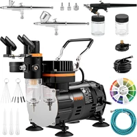SucceBuy aérographe professionnel double Action 120W pistolet de pulvérisation électrique brosse à Air ensemble de peinture Art ongles tatouage maquillage modèle pulvérisateur 1