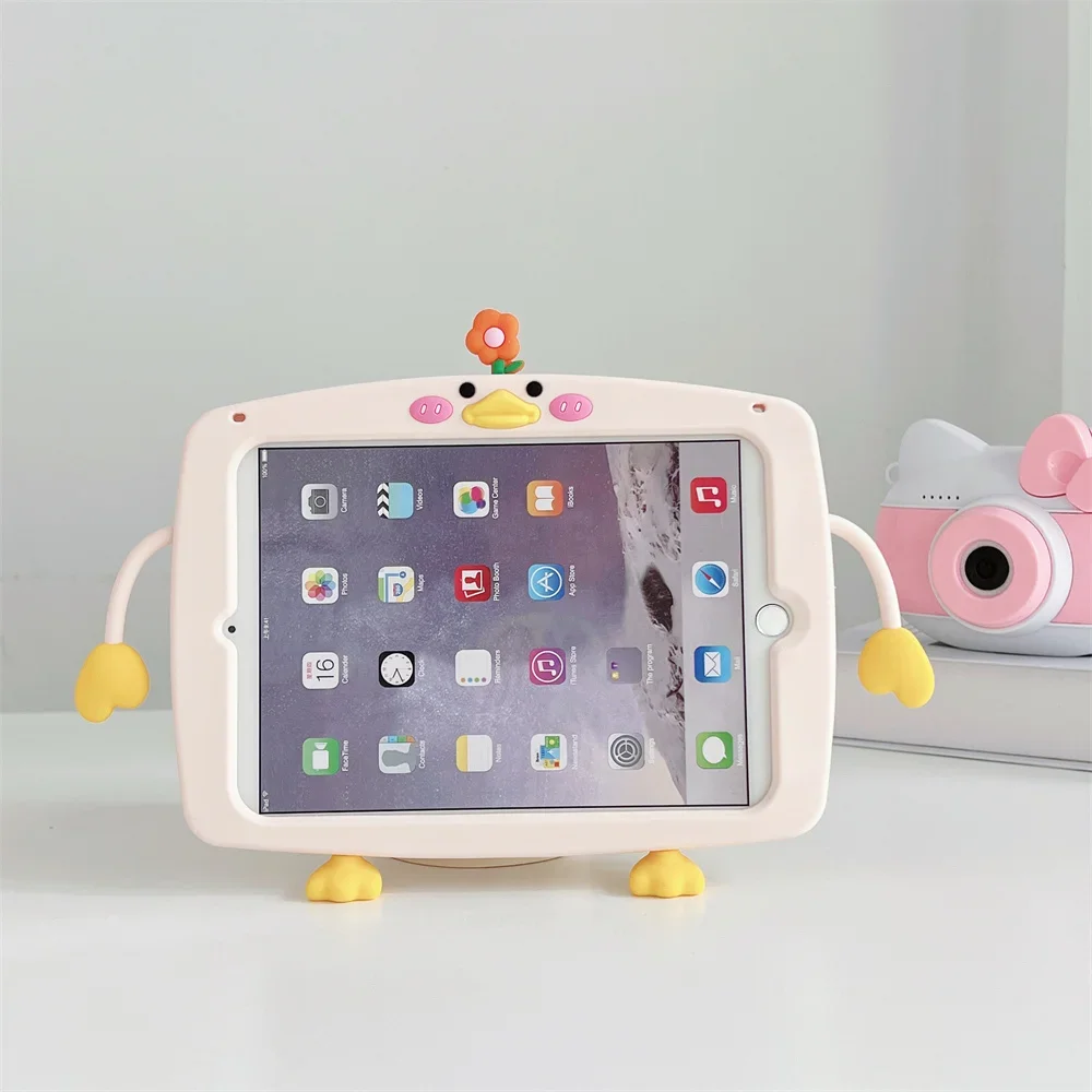 Children's Shockproof Silicone Cartoon Chicken Tablet Cover