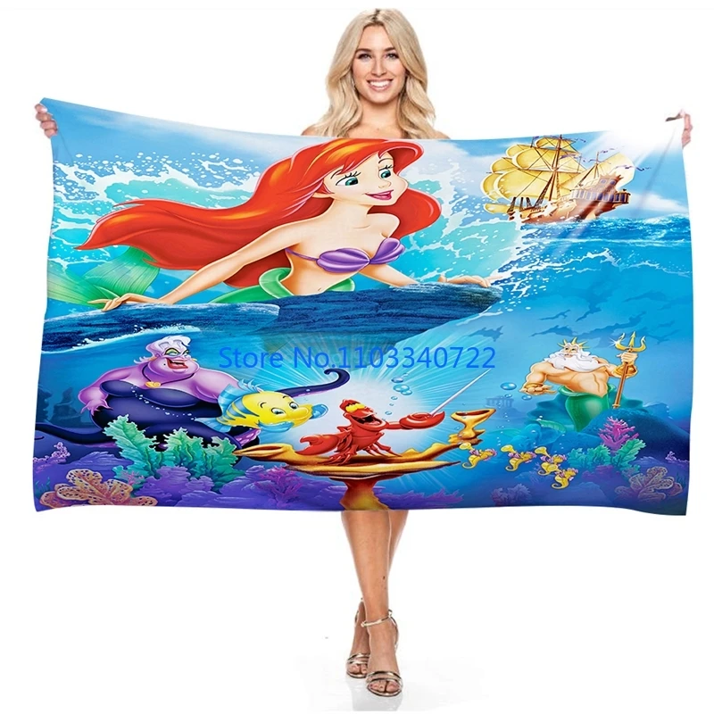 

Пляжное полотенце для плавания с аниме «маленькая Русалочка Ариэль», 75 х150 см