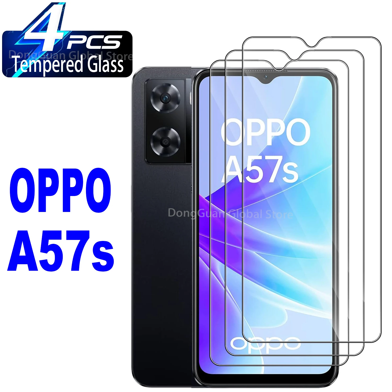 2/4Pcs Tempered Glass For OPPO A57s Screen Protector Glass Film