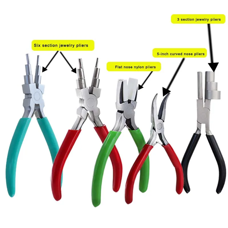 Multifunctional 9 ne.edle rolling pliers for gold wire silver wire