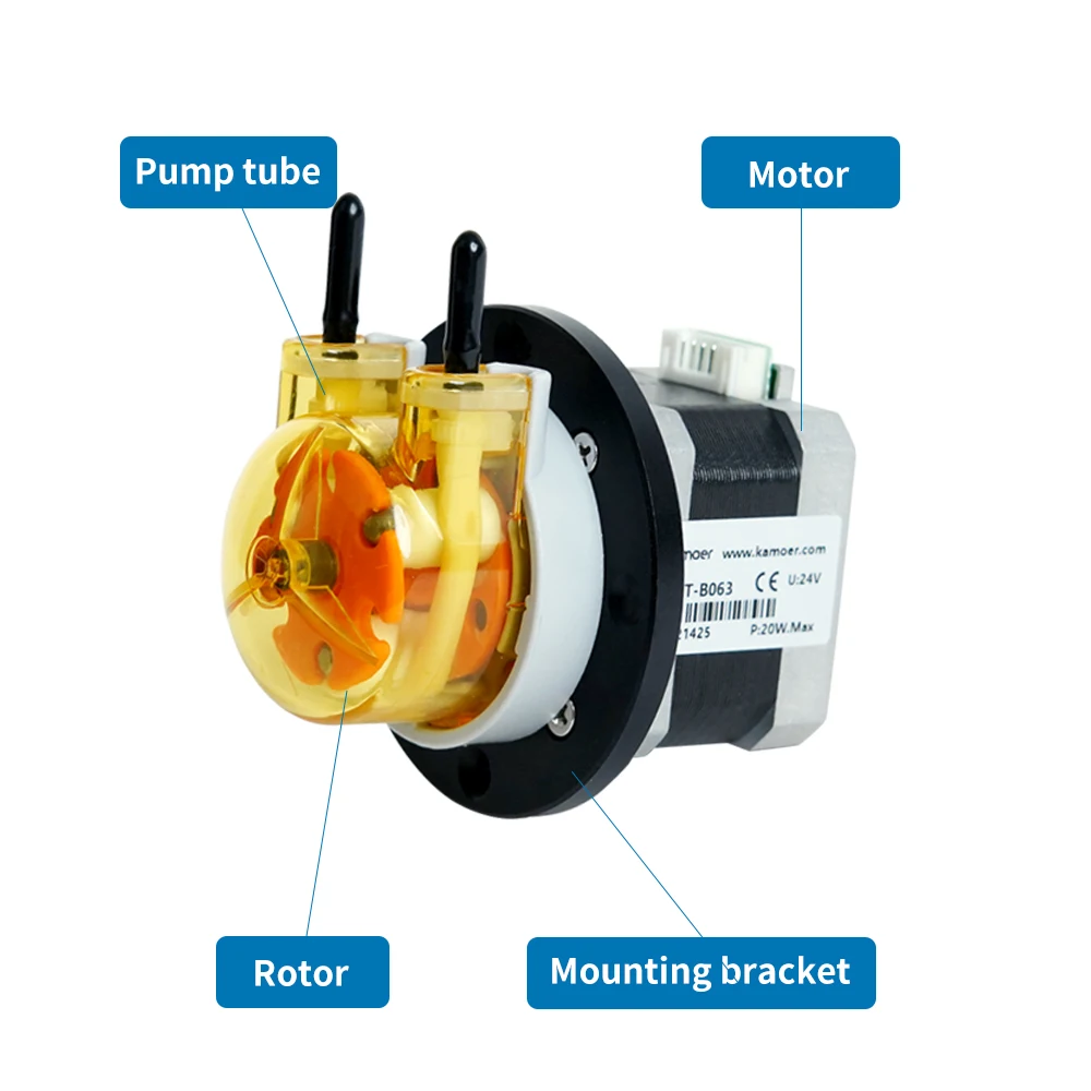 kamoer kas bomba peristaltica com motor de ou rotores tubo silicone ou tubo bpt selecao 02