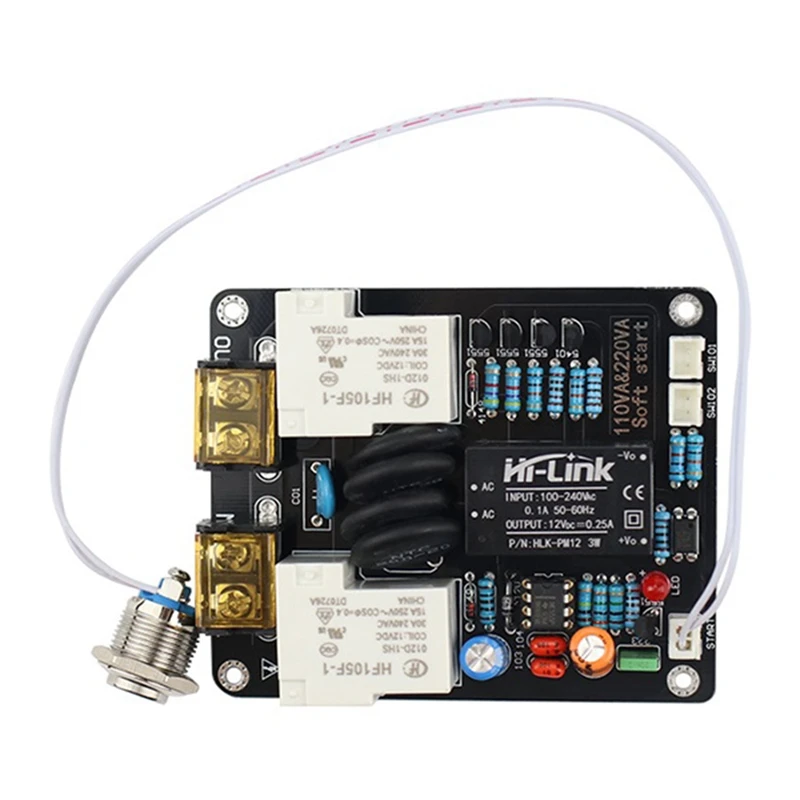 

2000W Amplifier Switch High Power Supply Soft Start Board Light Press Double Temperature Control 220V
