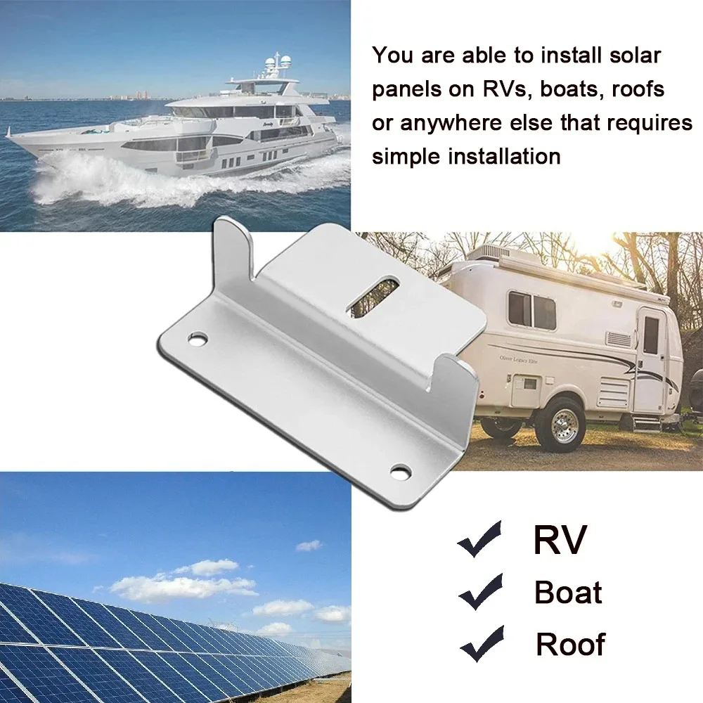 Solar Panel Aluminum Mounting Bracket Kits Z-Style Bracket Mount For Car Boat RV Yacht solar panel mounting set