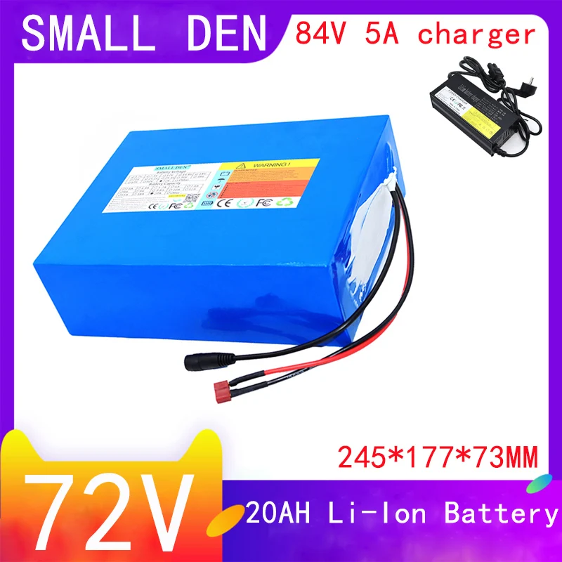 

New 72V 20Ah 21700 Lithium Battery Pack 20S4P 84V Electric Bicycle Scooter Motorcycle BMS 3000W High Power Battery + 5A Charger