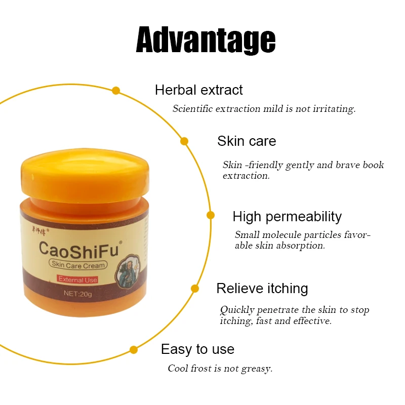 20g Psoriasis Antibacterial Cream Dermatitis Eczematoid Ointment Anti-Itch Chinese Herb Skin Care Cream Psoriasis Ointment