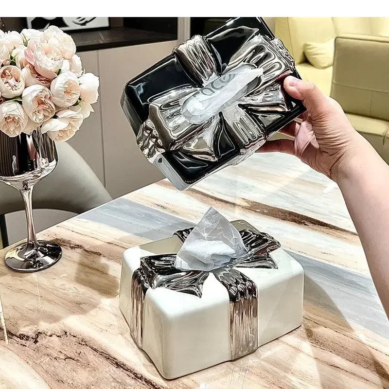 

Box Tissue Storage Holder Boxes Napkin Towel Rectangular Paper Organizer Ceramic