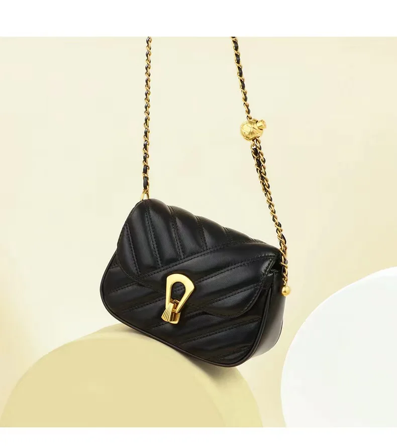 Summer diamond chain small bag high texture fashion crossbody bag for women small black square bag