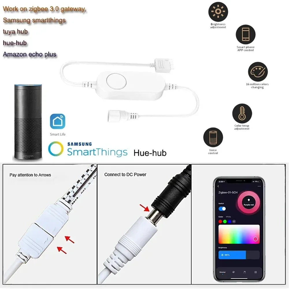 DC12V RGB Color Under Cabinet Lights Zigbee3.0 Smart LED Controller S20df3687562140798eafc48549f45d79t