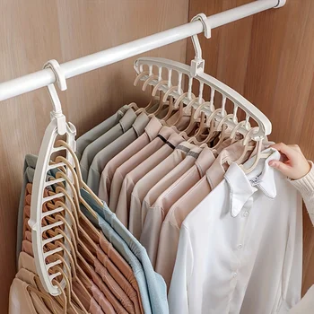 Appendiabiti pieghevole multi-foro Portaoggetti antiscivolo Salvaspazio Appendiabiti Organizzatori per guardaroba Jeans Pantaloni Sciarpa 1