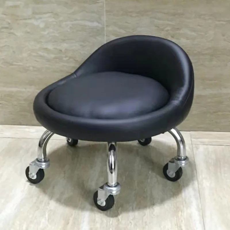 Joylove Children's Pulley Rotating Stool Toddler Stool Universal Wheel Back Low Sofa Pedicure Change Shoe