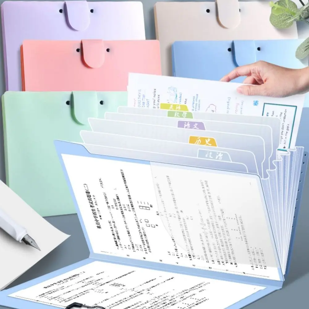 New Simple A4 File Folder Waterproof Multifunctional Document Bag Dirtyproof Test Paper Storage Booklet Office Student Supplies