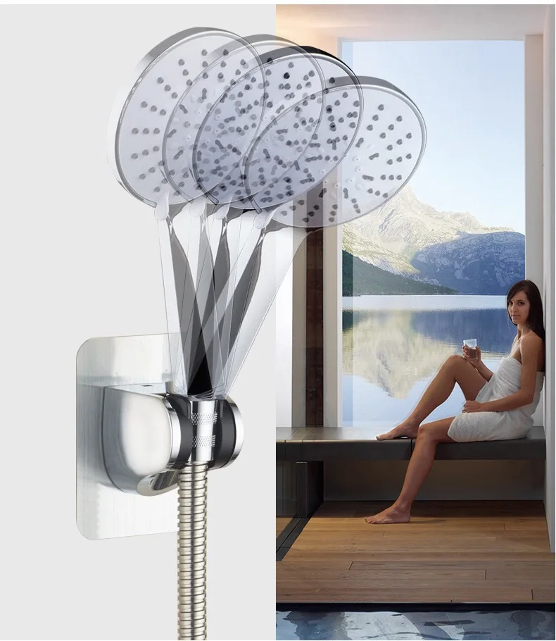 Description Picture 5 of itemUniversal Self-adhesive Suction Cup Mounting Shower Head Holder Sprinkler Fixation Wall Mount Bracket Bathroom Accessories Tools