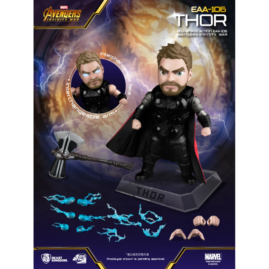 

In Stock Original Genuine Beast Kingdom Thor EAA-106 Avengers Infinity War Movable Sculpture Collectible Figure Model Toy