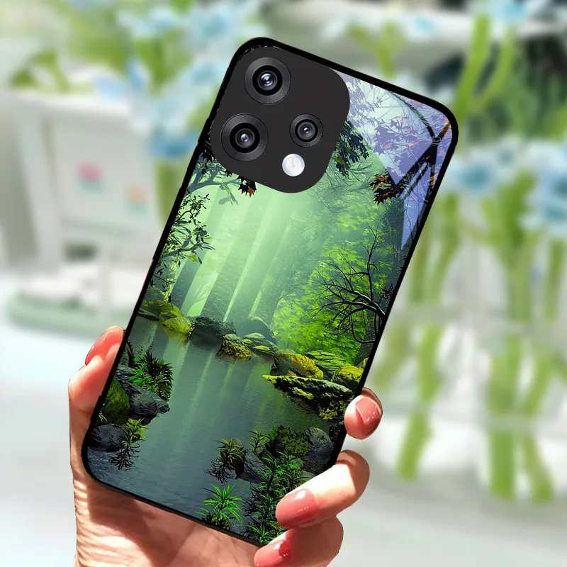 Luxury Hard PC Tempered Glass Phone Case Back Cover