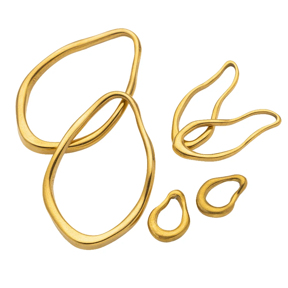 2 Teile/para Edelstahl Goldene Unregelmäßige Oval Charms Anhänger DIY Ohrringe Halskette Stecker Armband Schmuck Machen Liefert