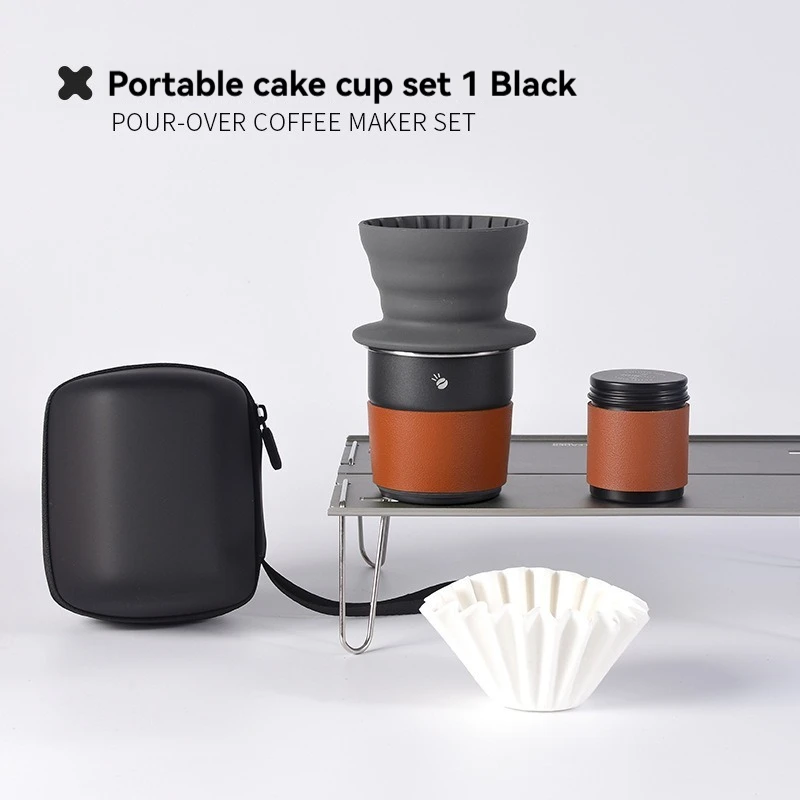 طقم قهوة تخييم سيليكون محمول