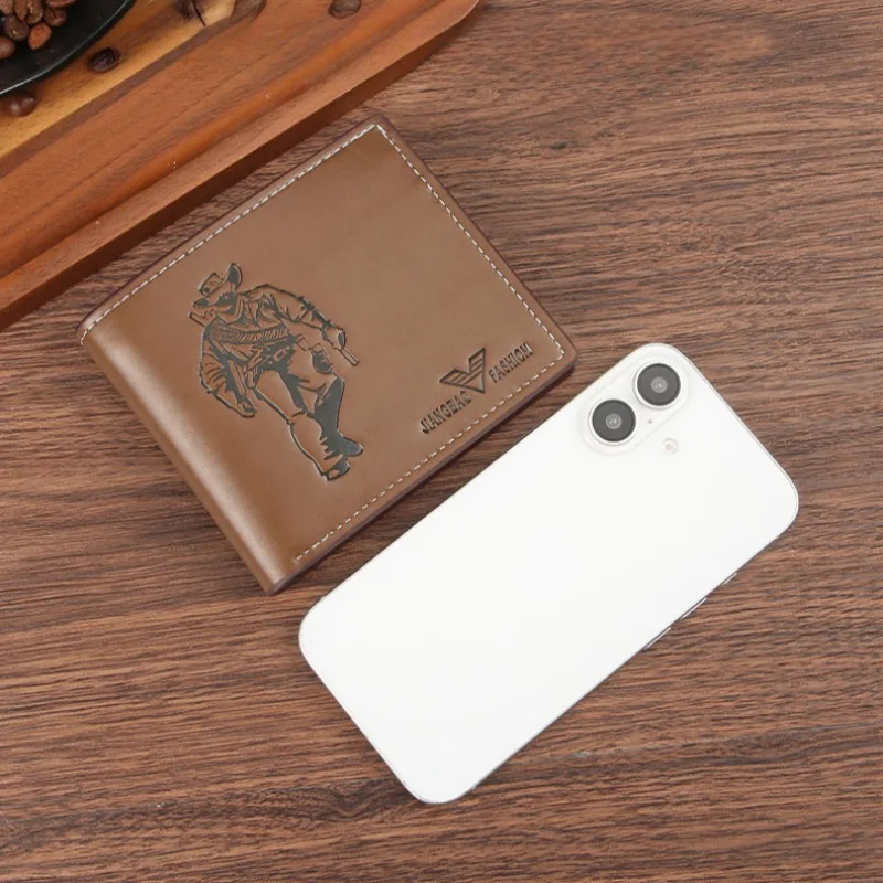 Men Inserts Foldable Wallets Picture Coin Slim Purses Business Money Credit ID Cards Holders Vintage Protection Capacity Bags 3