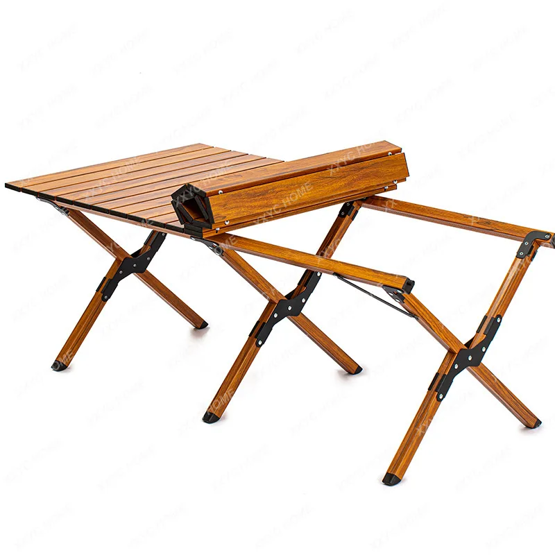 

Portable Outdoor Camping Folding Table Aluminum Alloy Leisure Picnic Egg Roll Table Travel Table Set