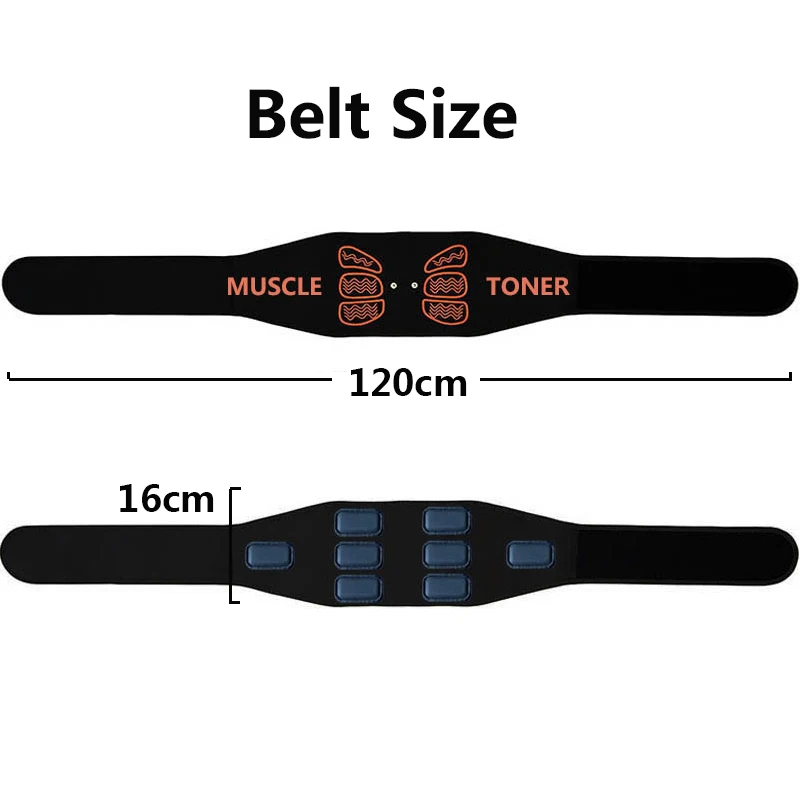 Abdominal Toning Belt Muscle Toner Abs Trainer Smart Waist Massager Home Gym Fitness Massage