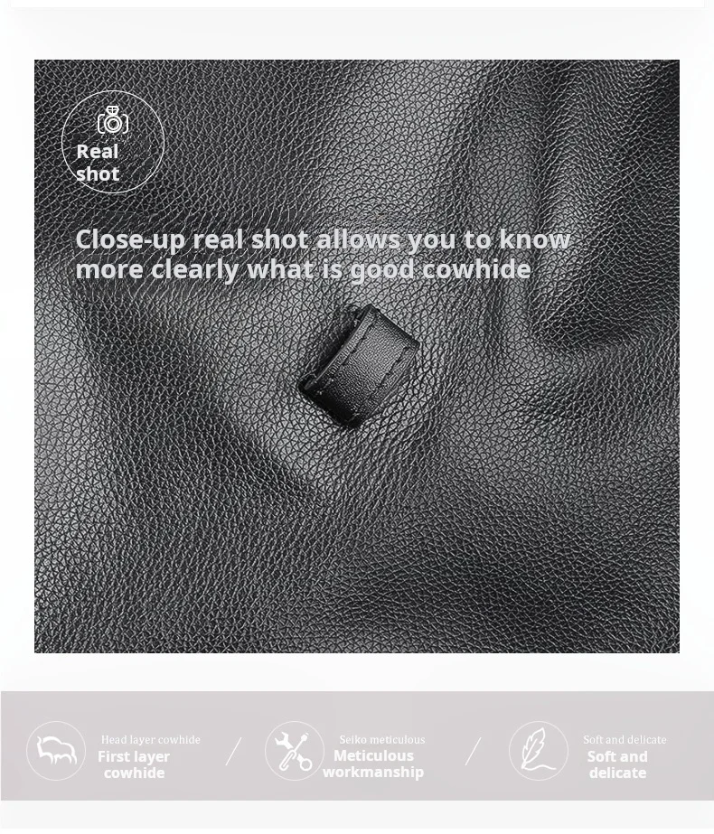 حقيبة ظهر عصرية من جلد البقر الطبيعي متعددة الاستخدامات للرجال، حقيبة أعمال أنيقة بحمالتين للكتف باللون الأسود