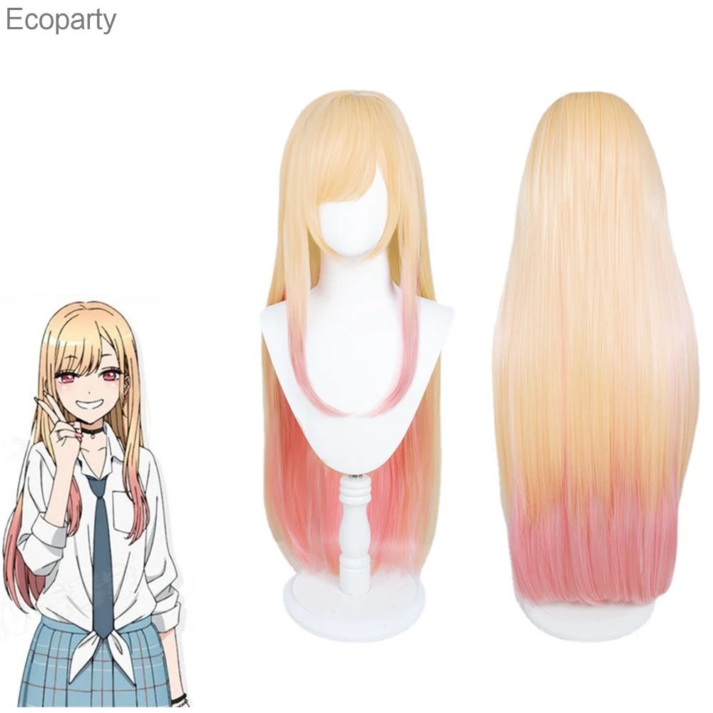 

Anime My Dress-Up Darling Marin Kitagawa Cosplay Wig Unisex Yellow Gradient Long Straight Hair With Bangs Halloween Cos Props