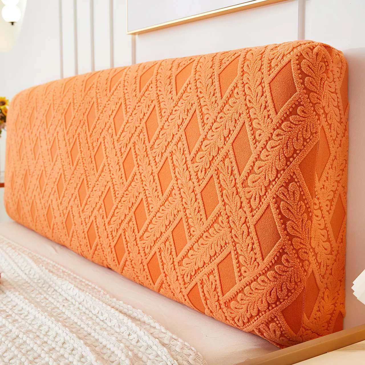 Headboard Bedhead Cover Dust Cover Printed Durable Bed Back Protection Elastic All-inclusive Soft Cozy Bedhead