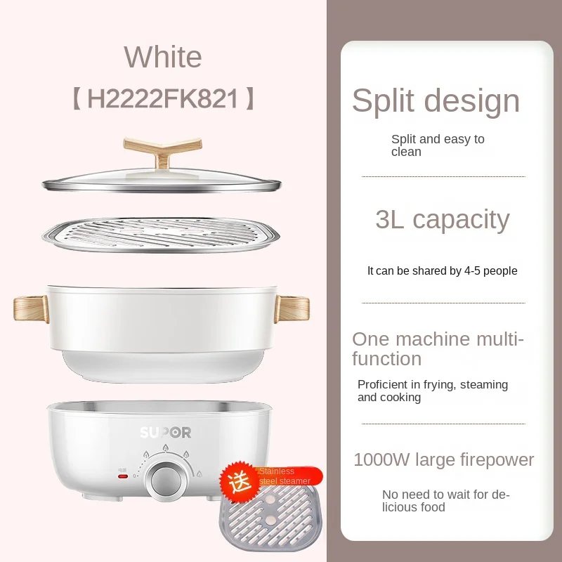 Electric Caldron Electric Hot Pot Multi-Functional All-in-One Pot Small Hot  Pot Steaming Boiling Frying Fried Dormitory Pot