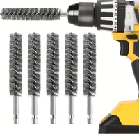 Brosse métallique en acier à tige hexagonale, 5 pièces, pour le nettoyage des perceuses électriques, brosse métallique en acier inoxydable pour le nettoyage des perceuses électriques 1