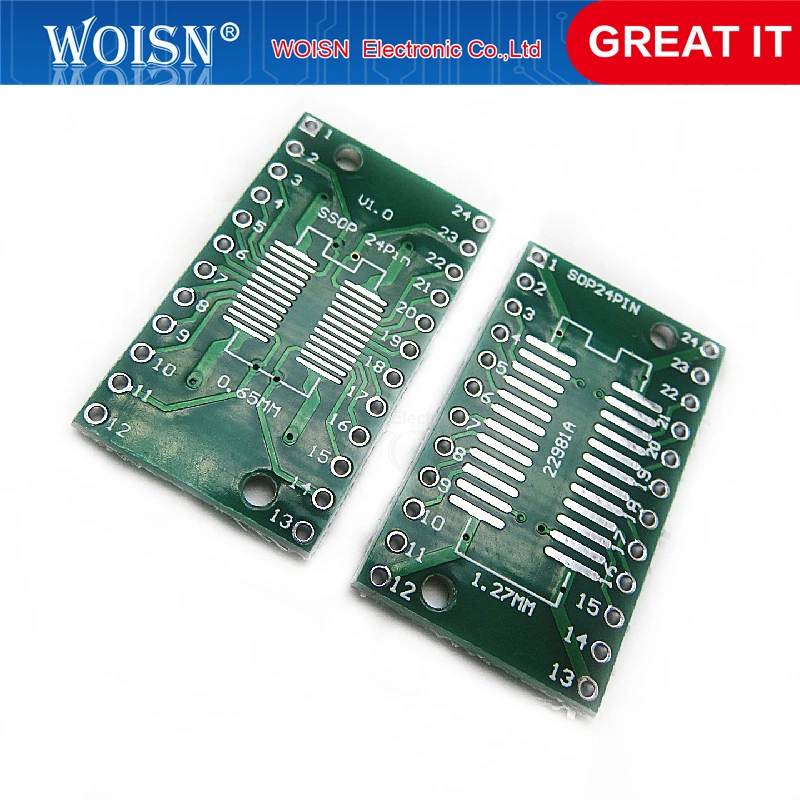 10 шт./лот SOP24 SSOP24 TSSOP24 к DIP24 печатная плата SMD DIP 0 65 мм/1 27 мм до 2 54 Pin шаг