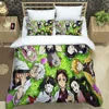 Demon Slayer bedding set soft bed cover pillowcase singledouble Japanese manga Children and adolescents sheet set 1