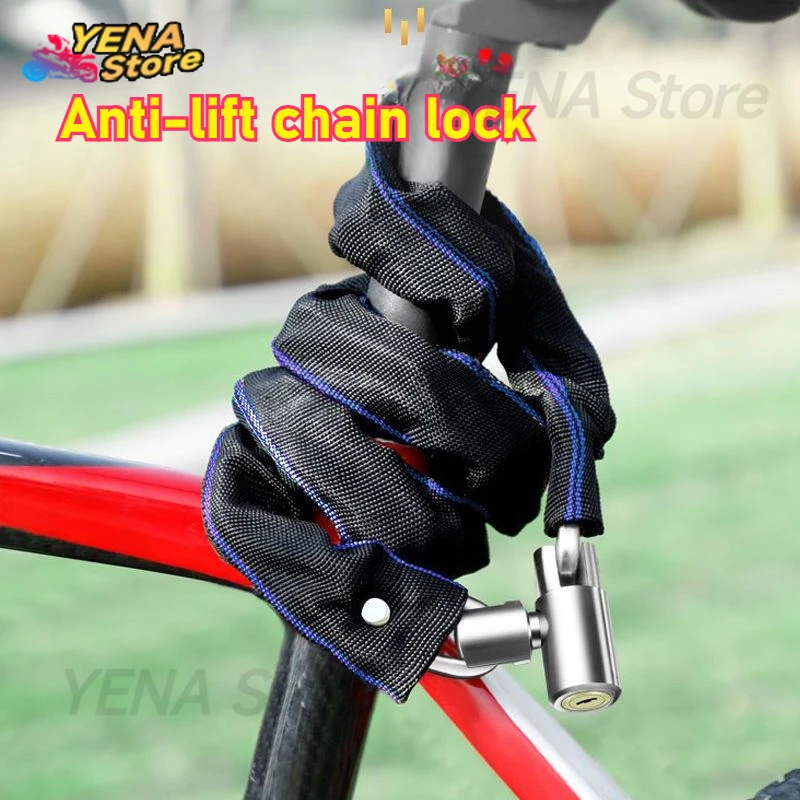 Motorcycle Bike Heavy duty security lock 60/65/80/85cm metal anti-theft mountain bike Road motorcycle scooter padlock with key