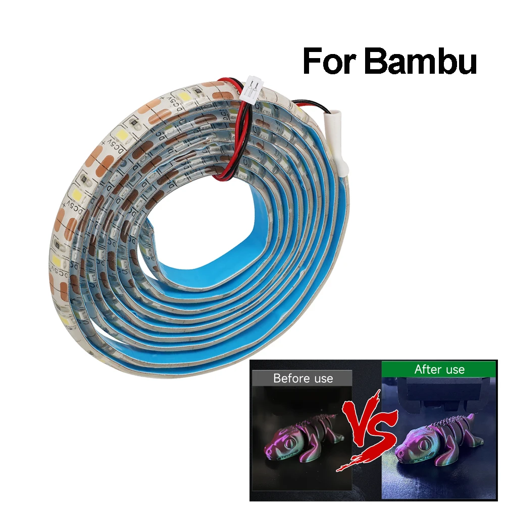 

1.5M LED Lights Strip for Bambu Lab P1P P1 X1 3D Printer Parts LED Light Bar Kit 5V IP44 Waterproof Lighting Lamp For Bambulab