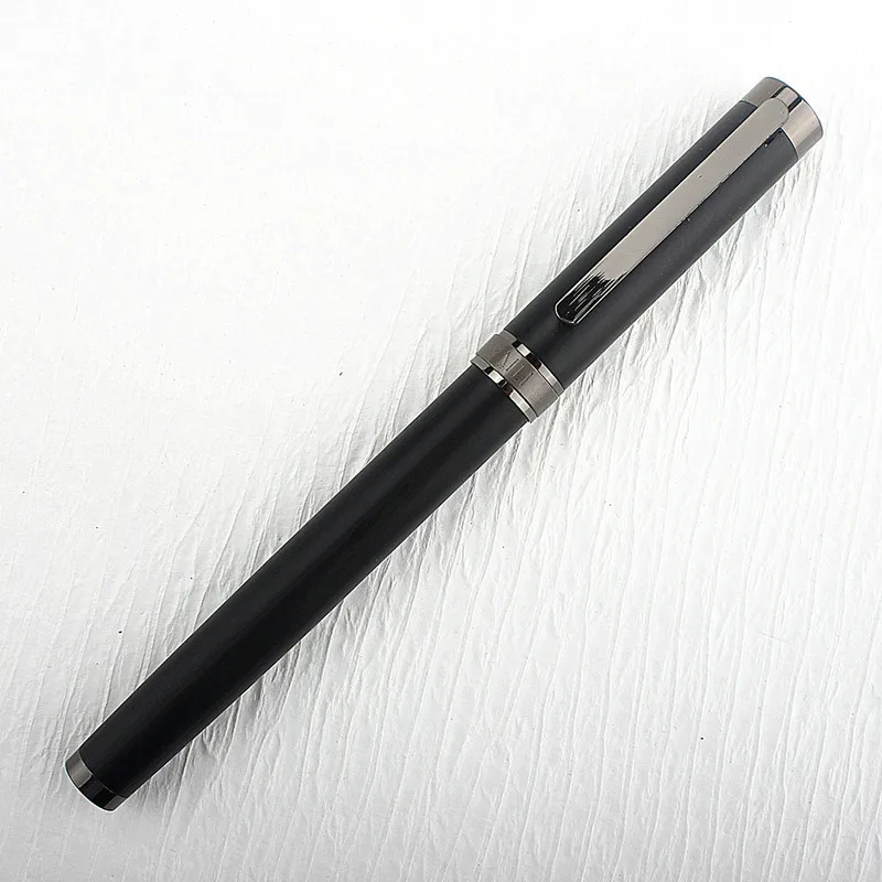 Matte Black Fountain Pen para caligrafia, canetas, papelaria elegante, material escolar, marca de luxo