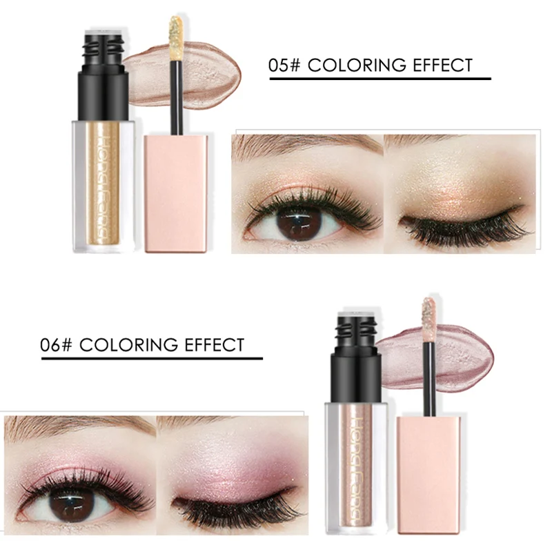 Liquid Waterproof Glitter Pearl Eyeshadow Fluid Makeup White Copper Colors Shimmer Eye Shadows Beauty