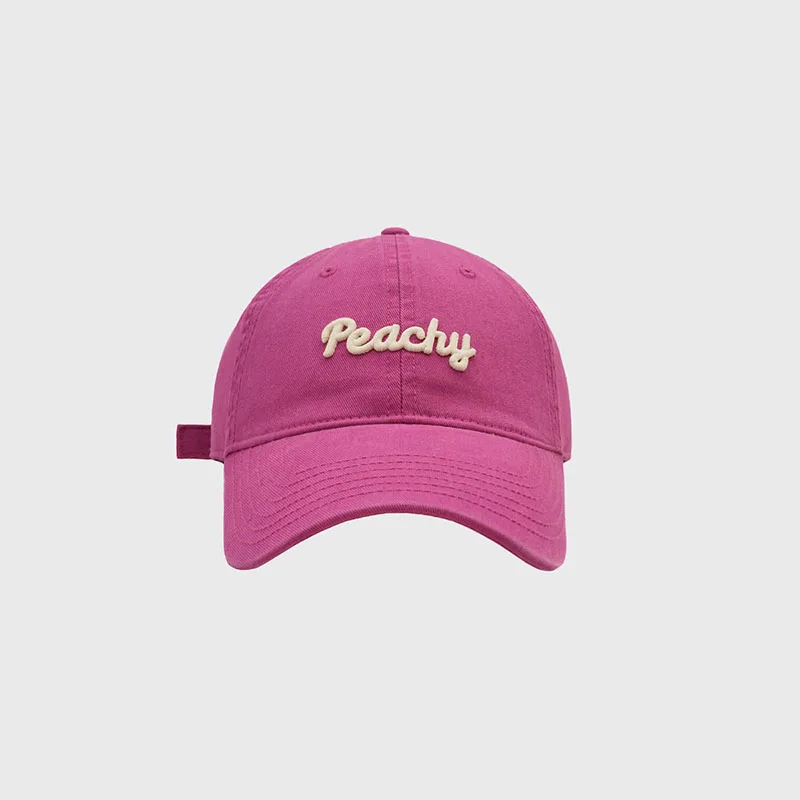 Korean Style Rose Red Color 3d Letters Embroidery Women Baseball Cap Ventilation Men Visor Cap Summer Outing Easymatch Skull Cap