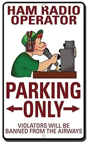 Guadalupe Ross Metal Tin Sign Ham Radio Operator Parking Violatori Sarà Bannato Airwaves Sign Wall Decor Metal Sign