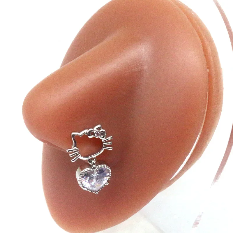 

Nose Pirercing Cat Shaped Nose Stud Body Piercing Jewelry Stainless Steel Nostril Pin Septum Piercing Nez Dangel Nariz Pircing