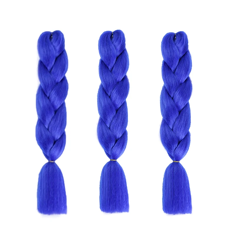LUPU Ombre Braided Hair Extensions 24inch 3-strand Synthetic Giant High-Temperature Crochet Hook, Suitable for Halloween Parties
