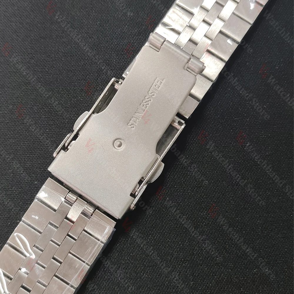 Solid Stainless Steel Curved End Watch Strap - Jubilee Bracelet Style