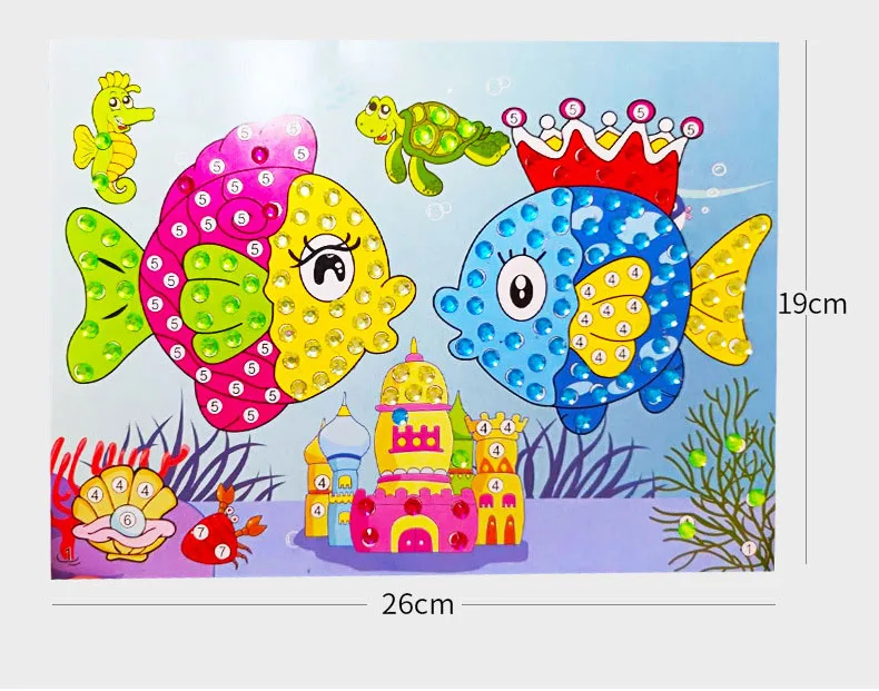 5/10/20pcs/Lot DIY Diamond Stickers Handmade Crystal Paste Painting Mosaic Puzzle Toys Random Color Kids Stickers Gift Children 6