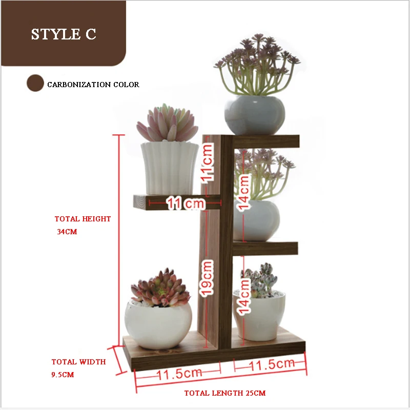 Multi-tiers Flower Plant Holder Stand Rack Wooden Plant Stand Balcony Garden Flower Plant stand Bonsai Display Shelf 