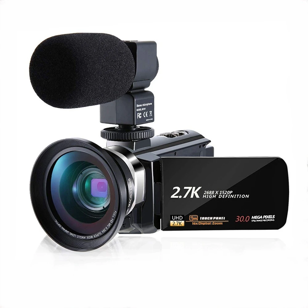 Videocamera 2.7K Handycam 30Mp Touch 16X Zoom Streaming Per Tiktok X Photography Video Digital Recorder Vlog Camera